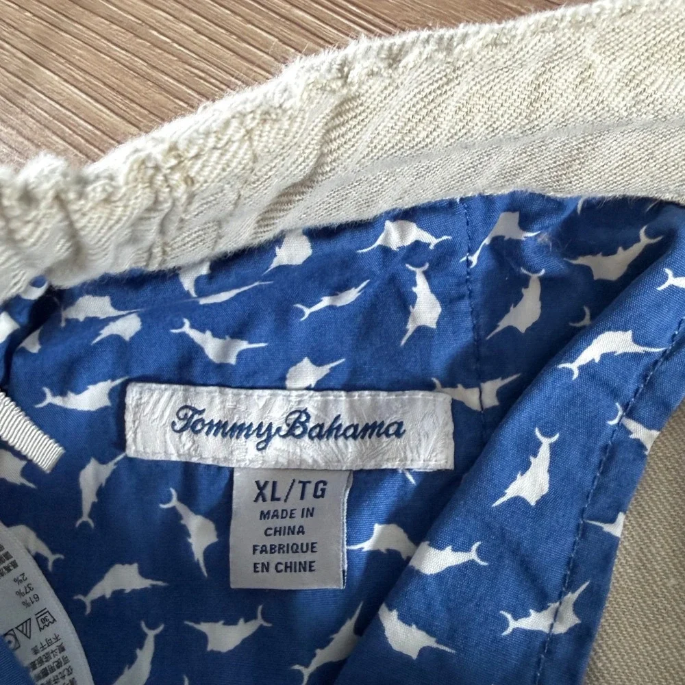 Tommy‎ Bahama Linen Blend Casual Pants  Mens XL Beige Resortwear Beach Coastal